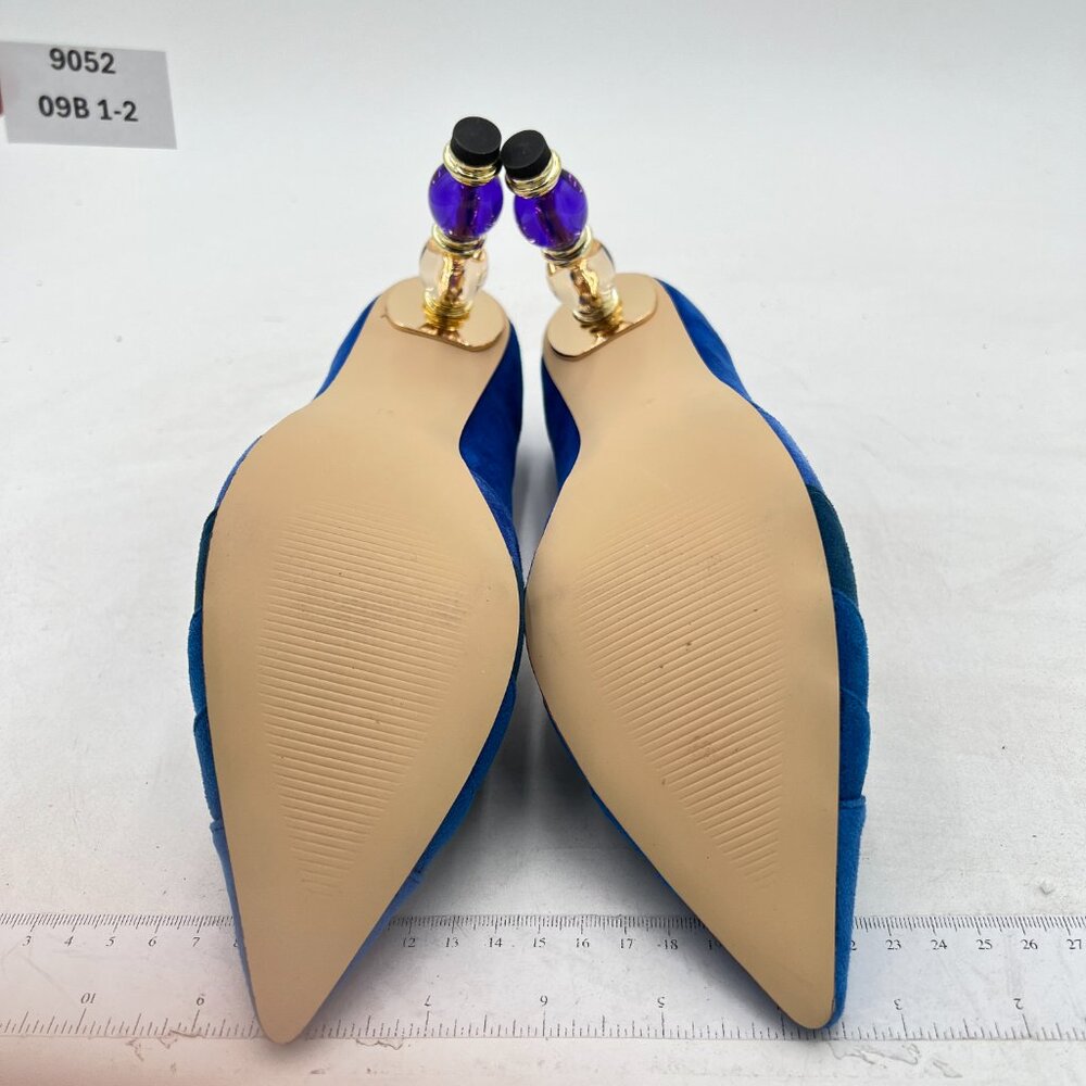 Fowt Blue Gradient Wave Pattern Pointed Toe Party… - image 6